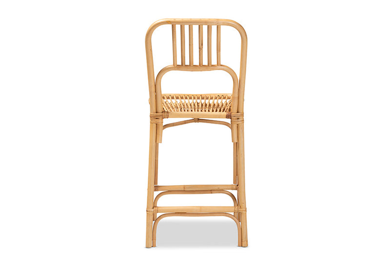 Auden Natural Brown Rattan Counter Stool Baxton