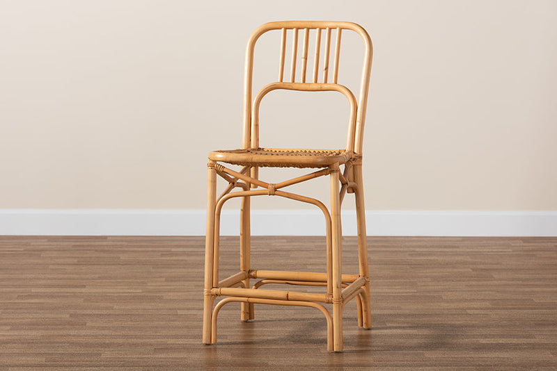 Auden Natural Brown Rattan Counter Stool Baxton