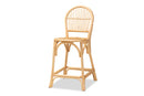 Alida Natural Brown Rattan Counter Stool Baxton