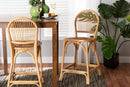 Alida Natural Brown Rattan Counter Stool Baxton