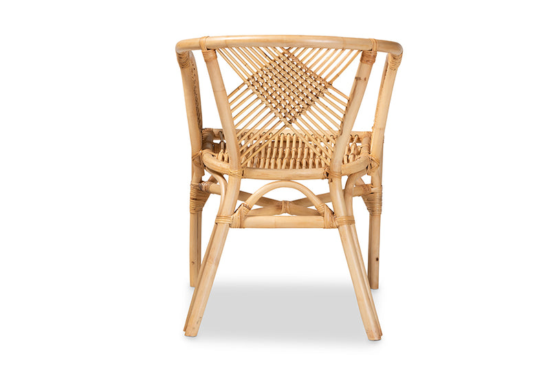 Patsy Modern Bohemian Natural Brown Rattan Dining Chair