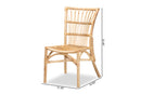 Ariane Natural Brown Rattan 2Pc Dining Chair Set Baxton