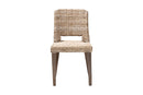 Mallory Gray Rattan and Natural Brown Dining Chair Baxton