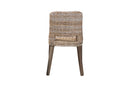 Mallory Gray Rattan and Natural Brown Dining Chair Baxton