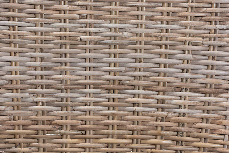 Mallory Gray Rattan and Natural Brown Dining Chair Baxton