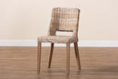 Mallory Gray Rattan and Natural Brown Dining Chair Baxton