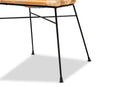 Ruby Natural Brown Rattan and Black Metal 2Pc Dining Chair Set Baxton