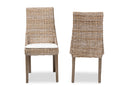 Mabelle Gray Rattan 2Pc Dining Chair Set Baxton