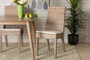 Mabelle Gray Rattan 2Pc Dining Chair Set Baxton