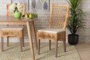 Garvey Natural Brown Rattan 2Pc Dining Chair Set Baxton
