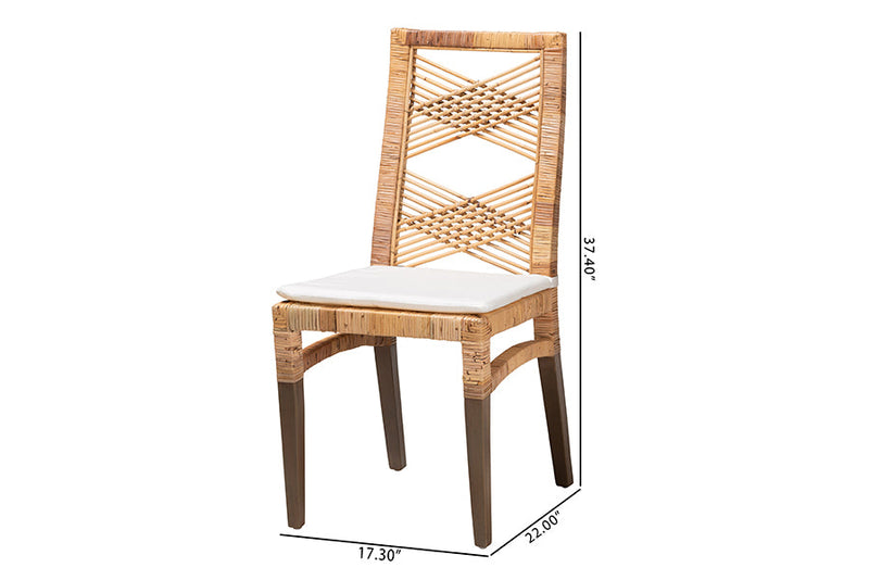 Chesterfield Natural Brown Rattan Dining Chair Baxton