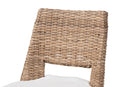 Rika Greywashed Natural Rattan Metal Dining Chair w/Cushion 2Pc Set Baxton