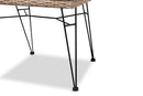 Rika Greywashed Natural Rattan Metal Dining Chair w/Cushion 2Pc Set Baxton