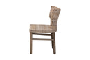 Audrey Gray Rattan and Brown Wood Dining Chair Baxton