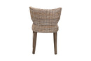 Audrey Gray Rattan and Brown Wood Dining Chair Baxton