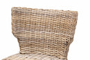 Audrey Gray Rattan and Brown Wood Dining Chair Baxton