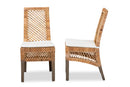 Marit Natural Brown Rattan 2Pc Dining Chair Set Baxton