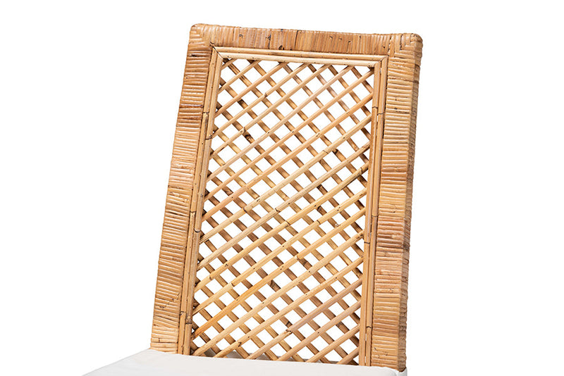 Marit Natural Brown Rattan 2Pc Dining Chair Set Baxton