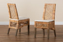 Marit Natural Brown Rattan 2Pc Dining Chair Set Baxton