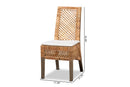 Marit Natural Brown Rattan 2Pc Dining Chair Set Baxton