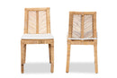 Fredrika Natural Brown Rattan 2Pc Dining Chair Set Baxton