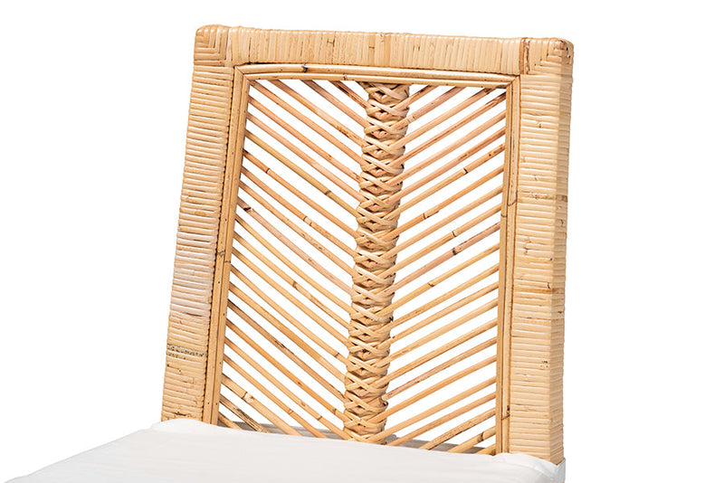 Fredrika Natural Brown Rattan 2Pc Dining Chair Set Baxton