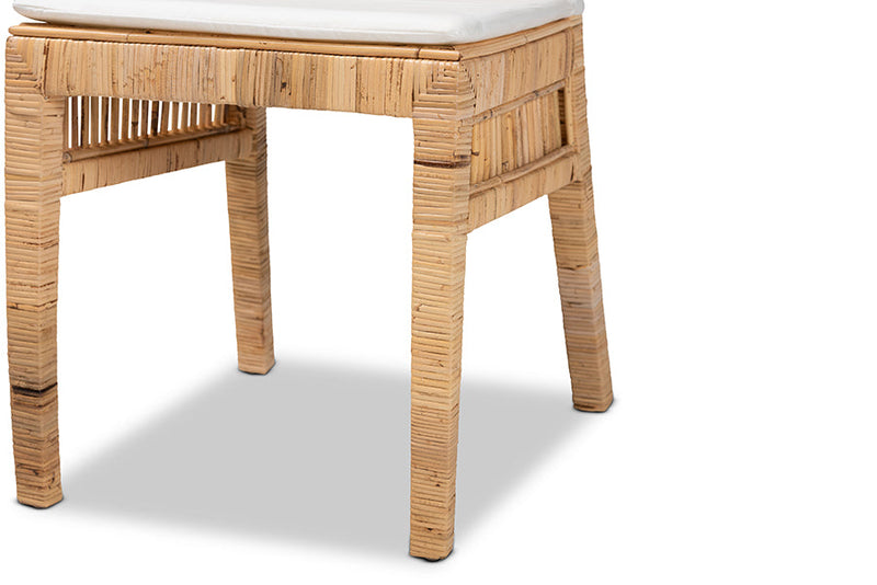 Fredrika Natural Brown Rattan 2Pc Dining Chair Set Baxton