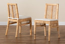 Fredrika Natural Brown Rattan 2Pc Dining Chair Set Baxton