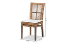 Mahler Greywashed Natural Rattan and Mahogany Dining Chair w/Cushion Baxton