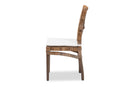 Mahler Greywashed Natural Rattan and Mahogany Dining Chair w/Cushion Baxton