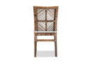 Mahler Greywashed Natural Rattan and Mahogany Dining Chair w/Cushion Baxton