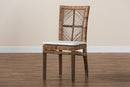 Mahler Greywashed Natural Rattan and Mahogany Dining Chair w/Cushion Baxton