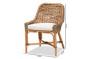 Cody Natural Brown Woven Rattan Dining Side Chair w/Cushion Baxton