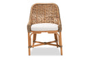 Cody Natural Brown Woven Rattan Dining Side Chair w/Cushion Baxton