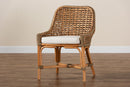 Cody Natural Brown Woven Rattan Dining Side Chair w/Cushion Baxton