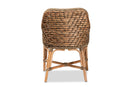 Cody Natural Brown Woven Rattan Dining Arm Chair w/Cushion Baxton
