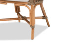 Cody Natural Brown Woven Rattan Dining Arm Chair w/Cushion Baxton