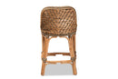 Cody Natural Brown Woven Rattan Counter Stool w/Cushion Baxton