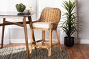 Cody Natural Brown Woven Rattan Counter Stool w/Cushion Baxton