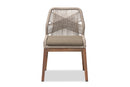 Jessie Gray Woven Rope Mahogany Dining Side Chair Baxton