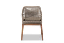 Jessie Gray Woven Rope Mahogany Dining Side Chair Baxton