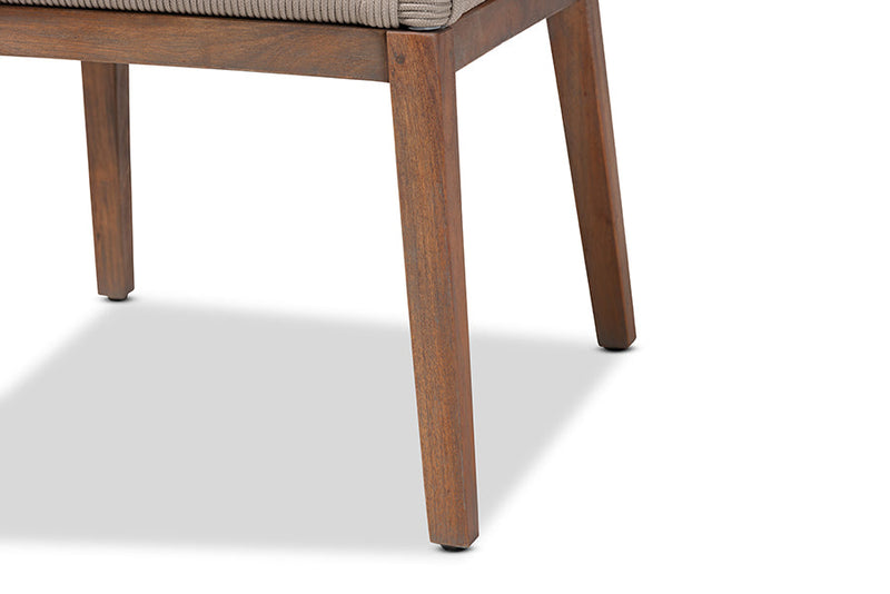 Jessie Gray Woven Rope Mahogany Dining Side Chair Baxton