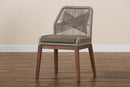 Jessie Gray Woven Rope Mahogany Dining Side Chair Baxton
