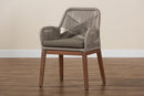 Jessie Gray Woven Rope Mahogany Dining Arm Chair Baxton