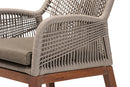 Jessie Gray Woven Rope Mahogany Dining Arm Chair Baxton