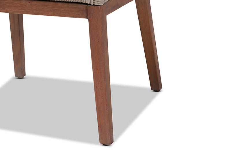 Jessie Gray Woven Rope Mahogany Dining Arm Chair Baxton