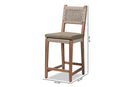 Keita Gray Woven Rope Mahogany Counter Stool Baxton