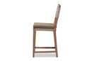 Keita Gray Woven Rope Mahogany Counter Stool Baxton