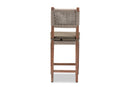 Keita Gray Woven Rope Mahogany Counter Stool Baxton