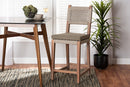 Keita Gray Woven Rope Mahogany Counter Stool Baxton